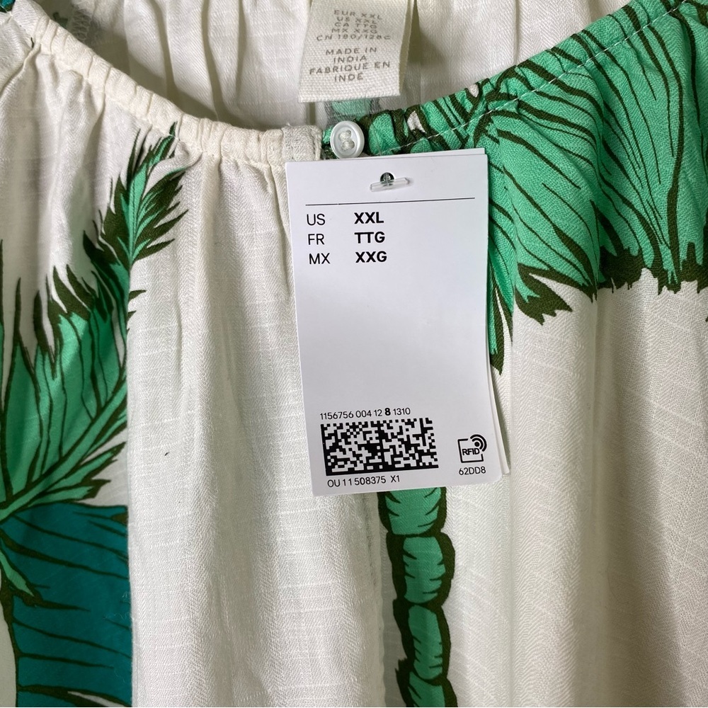 H&M Tropical Palm Leaf Tie Waist Mini Dress - Picture 7 of 9